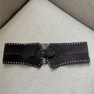 1980 Yves Saint Laurent Lucie studded Suede leather belt